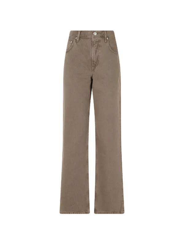 Citizens of Humanity Logo-patch High-waisted Jeans in Brown
