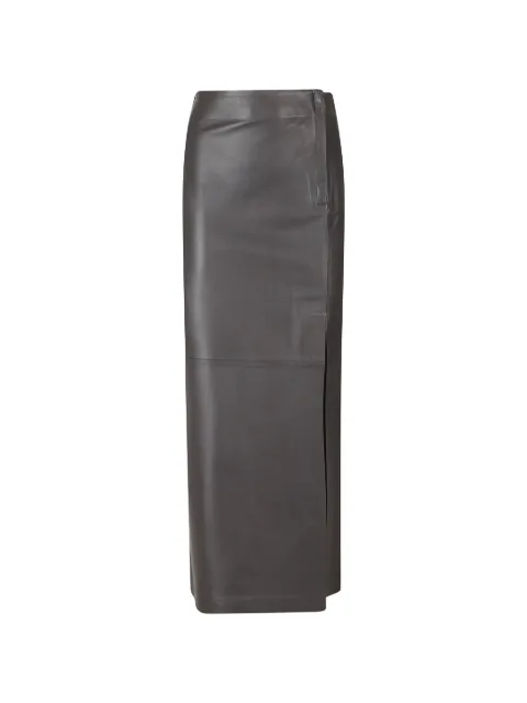 Alysi leather wrap-style midi skirt