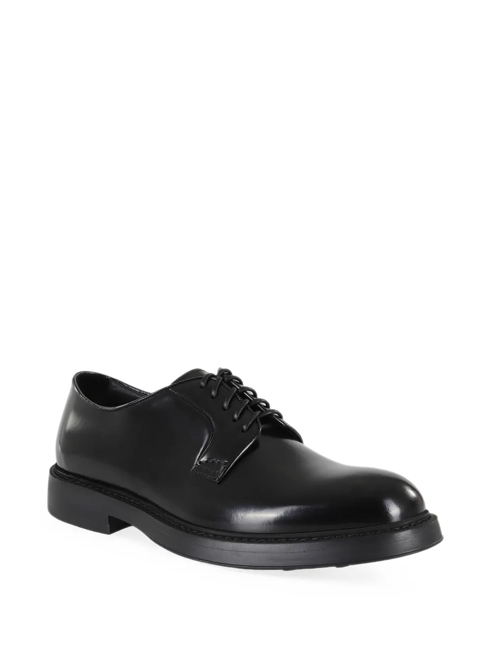 Doucal's Blake-construction polished leather Derby shoes Zwart