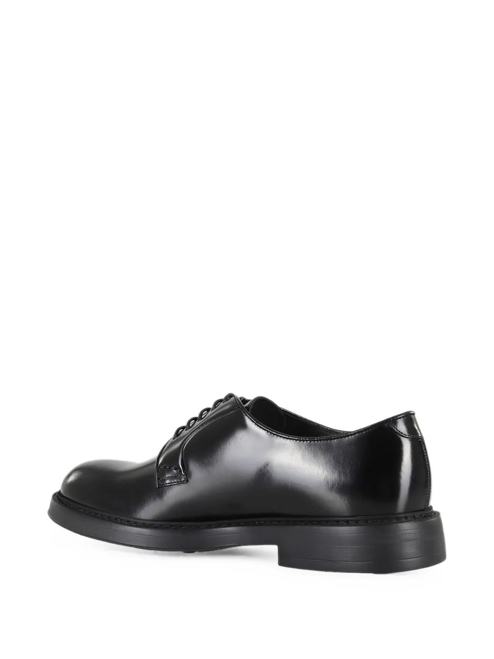 Doucal's Blake-construction polished leather Derby shoes Zwart