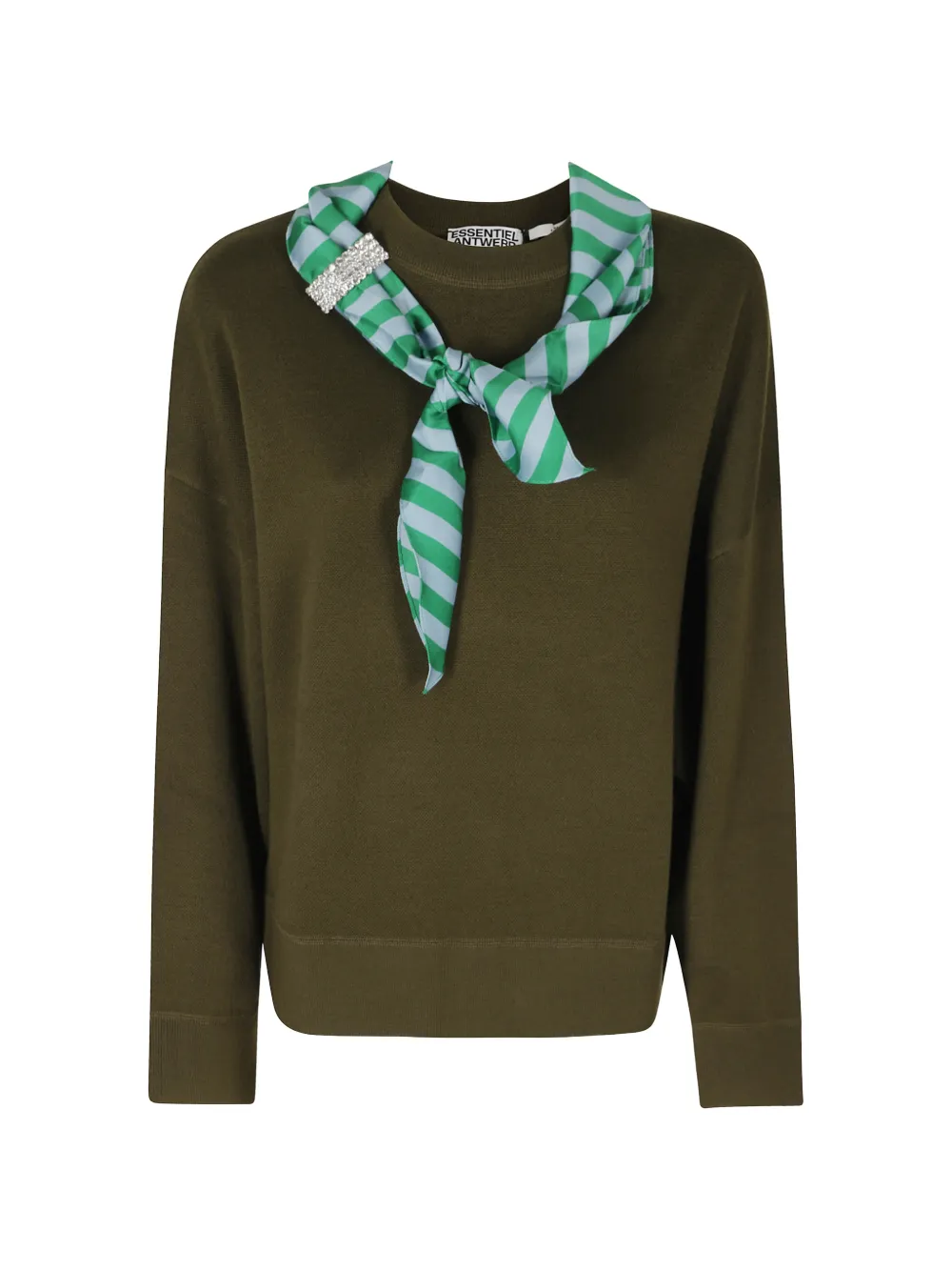 Essentiel Antwerp scarf-detail crystal-embellished sweater