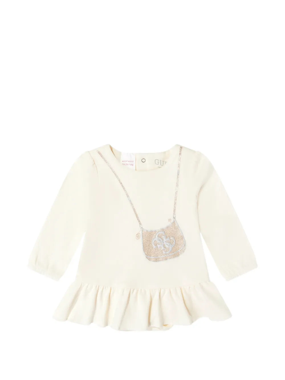 guess kids robe plissée à paillettes - Tons neutres