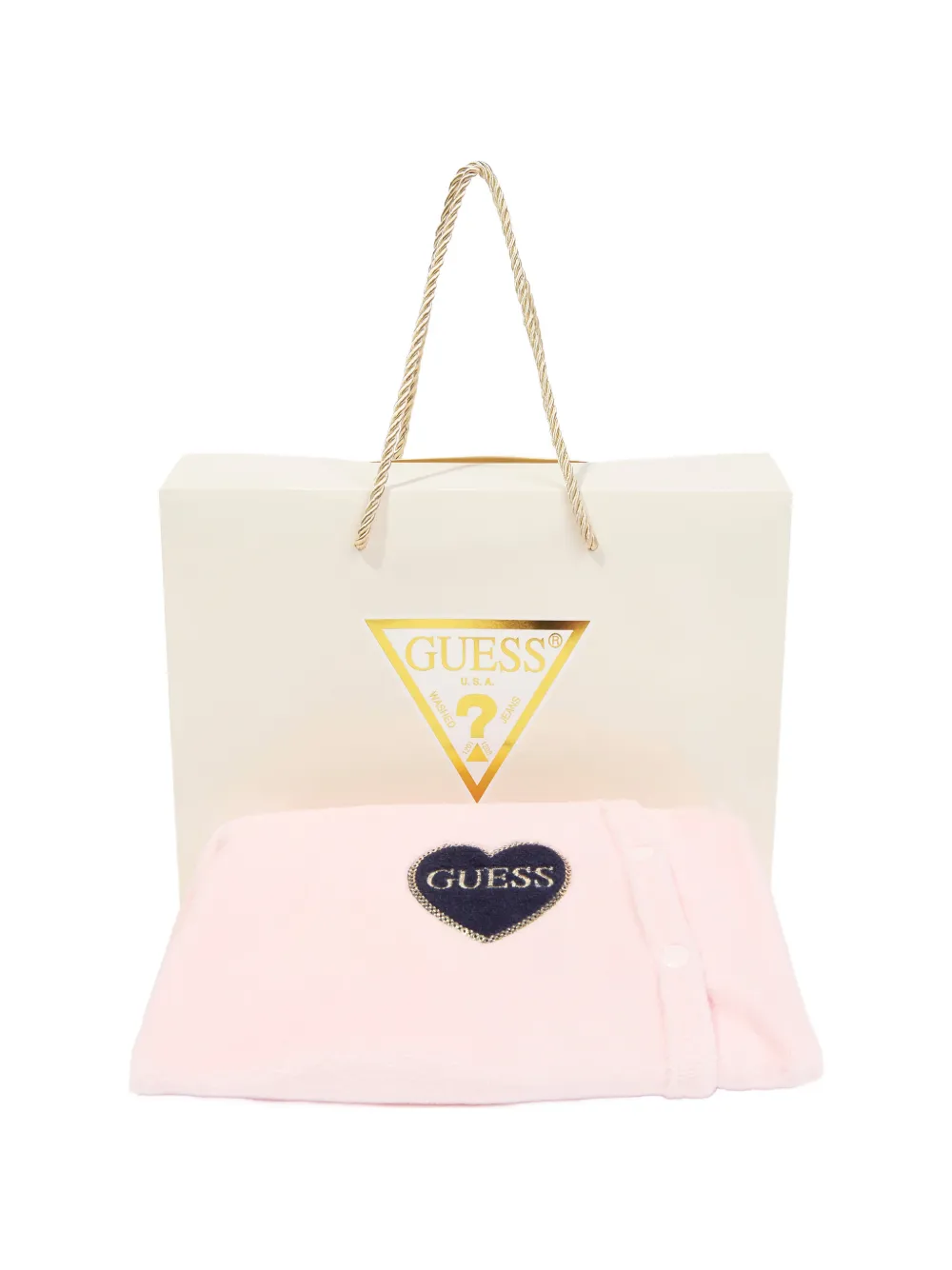 guess kids Pyjama met hartpatch Roze