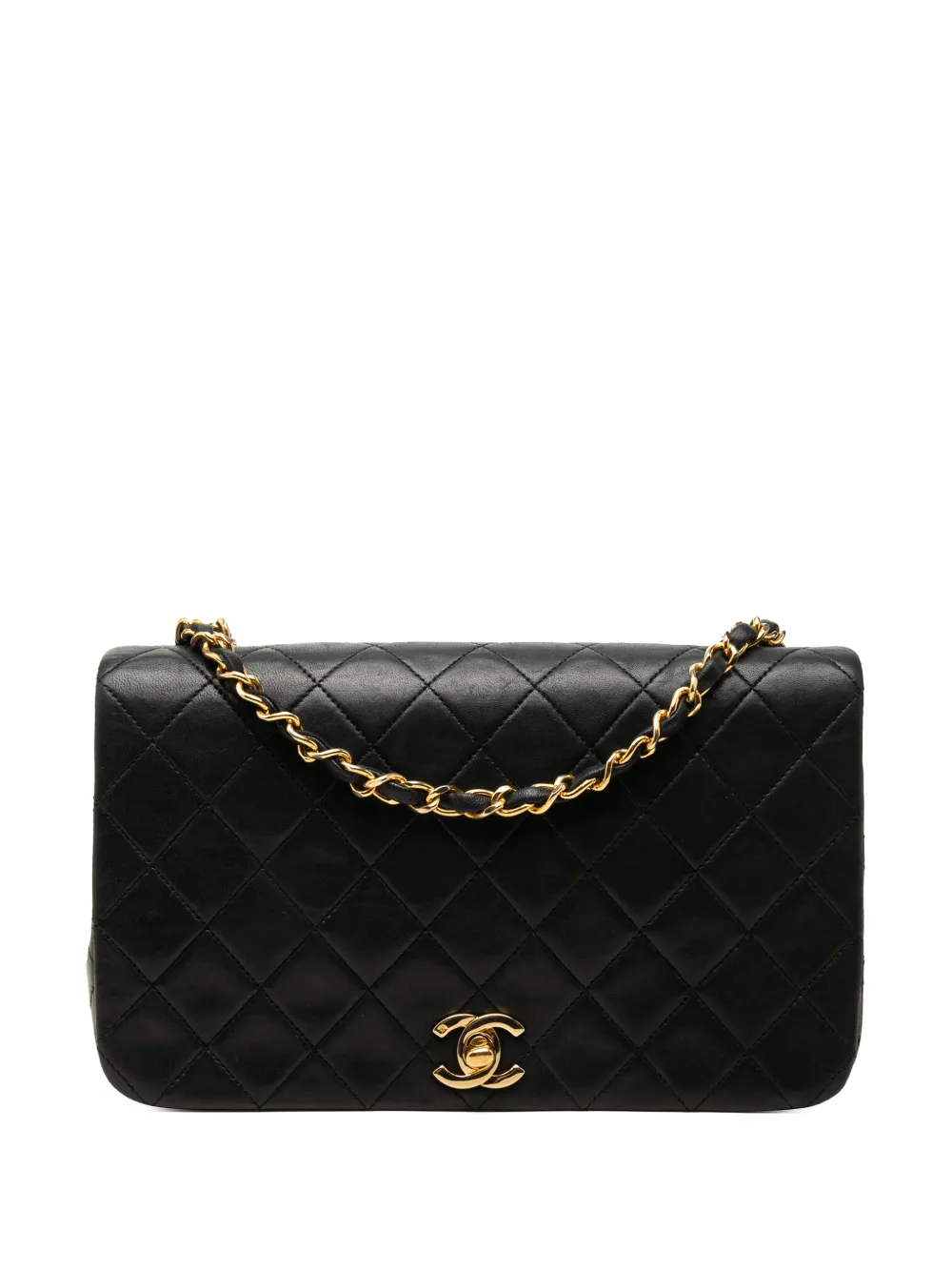 CHANEL Pre-Owned Borsa a tracolla CC Single Flap in pelle di agnello trapuntata 1989-1991 - Nero