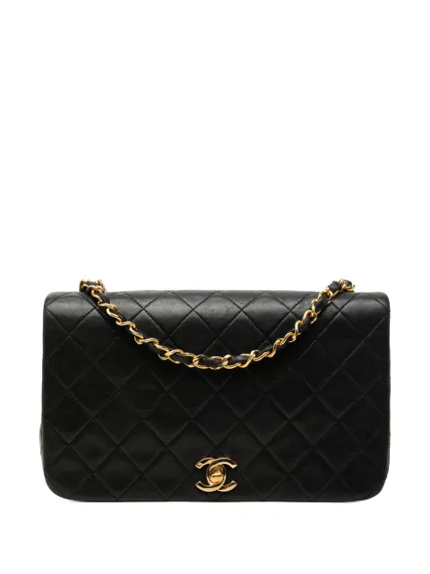 CHANEL Pre-Owned 1989-1991 CC Quilted Lambskin Full Single Flap crossbody bag