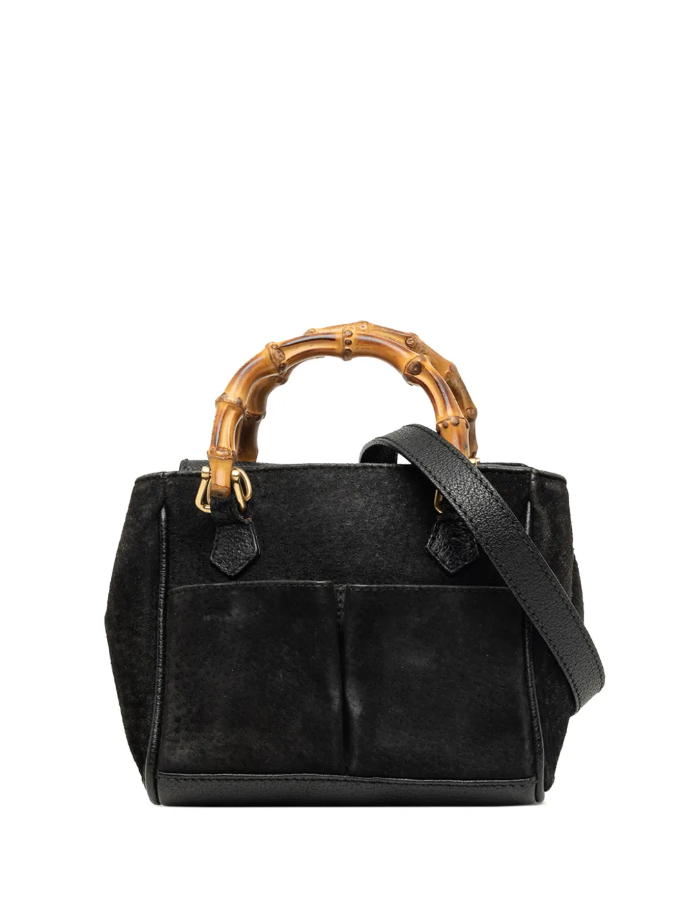 Gucci Pre-Owned 20th Century Mini Suede Bamboo satchel - Nero