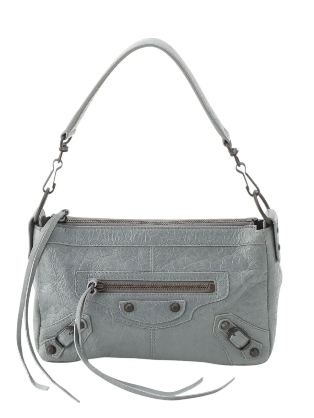 Balenciaga Pre-Owned 2005-2026 Mini Lambskin Le City Moto Bag satchel - Grau