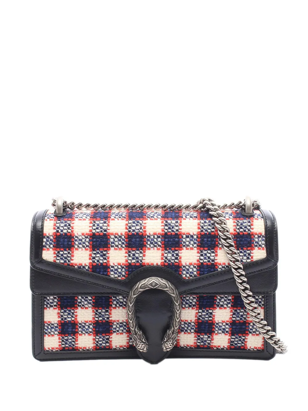 Gucci Pre-Owned 2016-2026 Medium Tweed Check Dionysus shoulder bag - Nero
