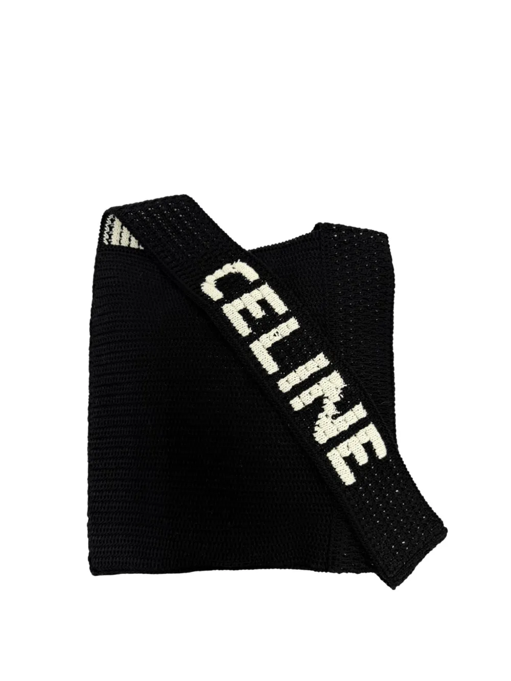 Celine Pre-Owned Borsa a tracolla in cotone all'uncinetto 2018-2026 - Nero
