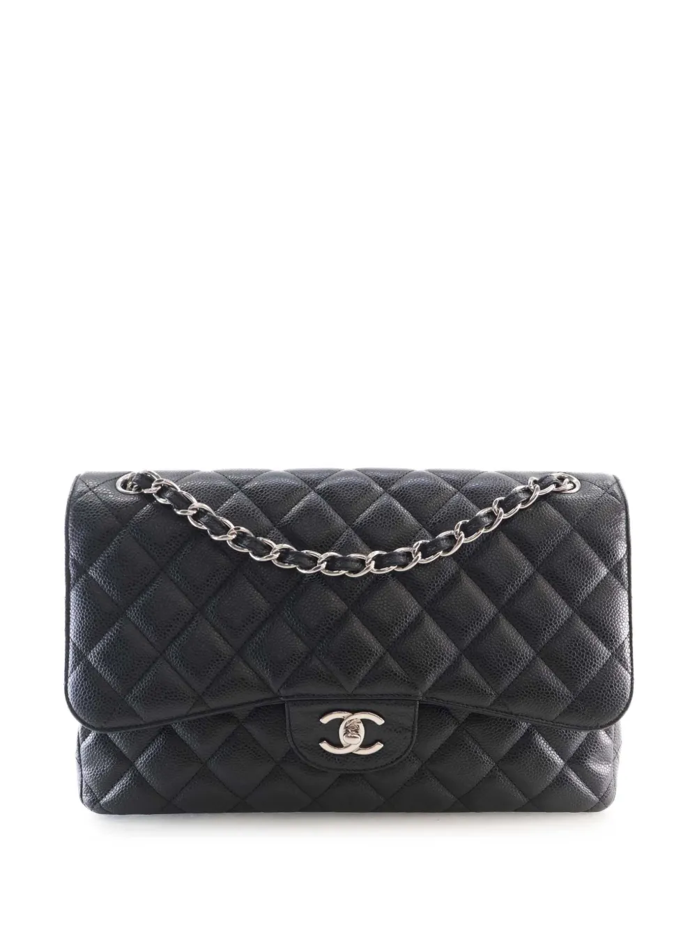 CHANEL Pre-Owned 2012 Jumbo Classic Caviar Double Flap shoulder bag - Nero