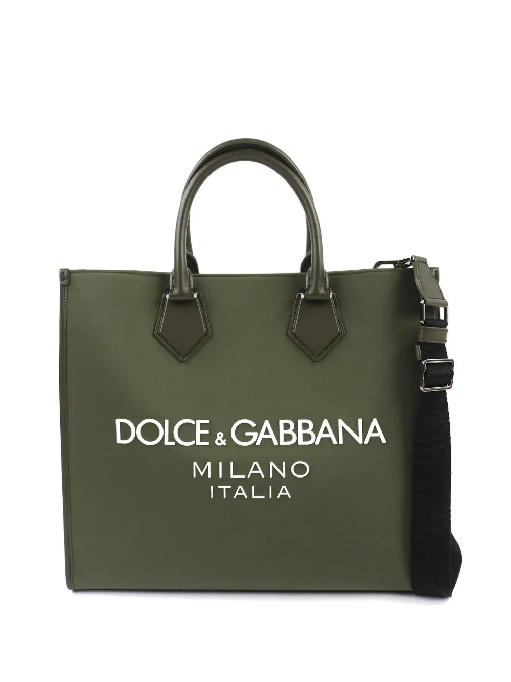 Dolce & Gabbana Pre-Owned 2010-2026 Large Nylon Logo Edge Shopper satchel - Green