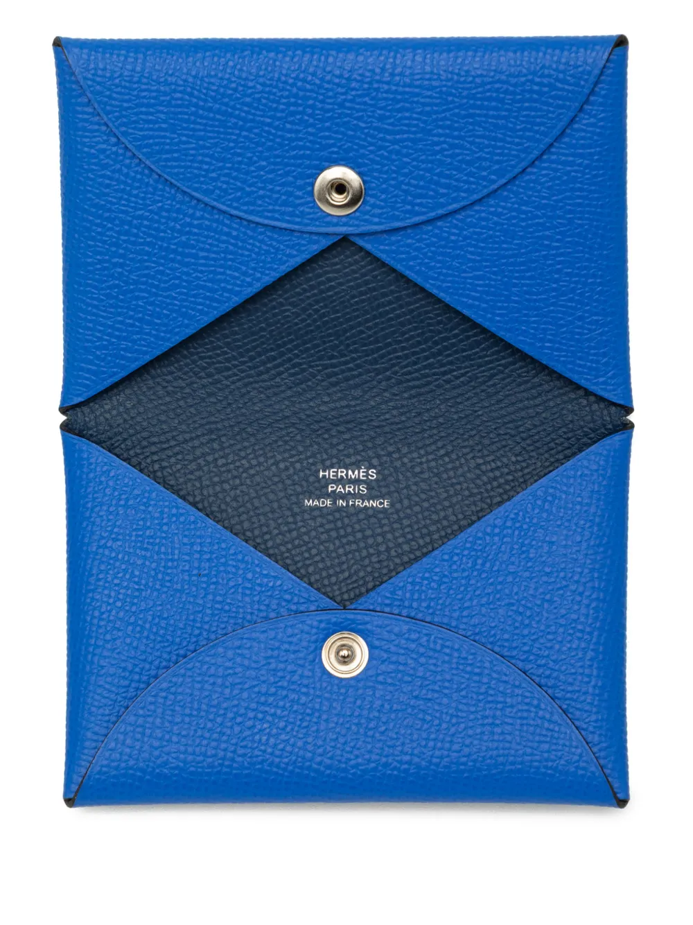 Hermès Pre-Owned 2025 Epsom Calvi pasjeshouder Blauw