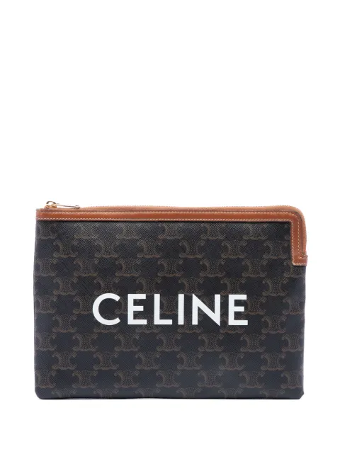Celine Pre-Owned 2020 Small Triomphe Coated Canvas clutch bag