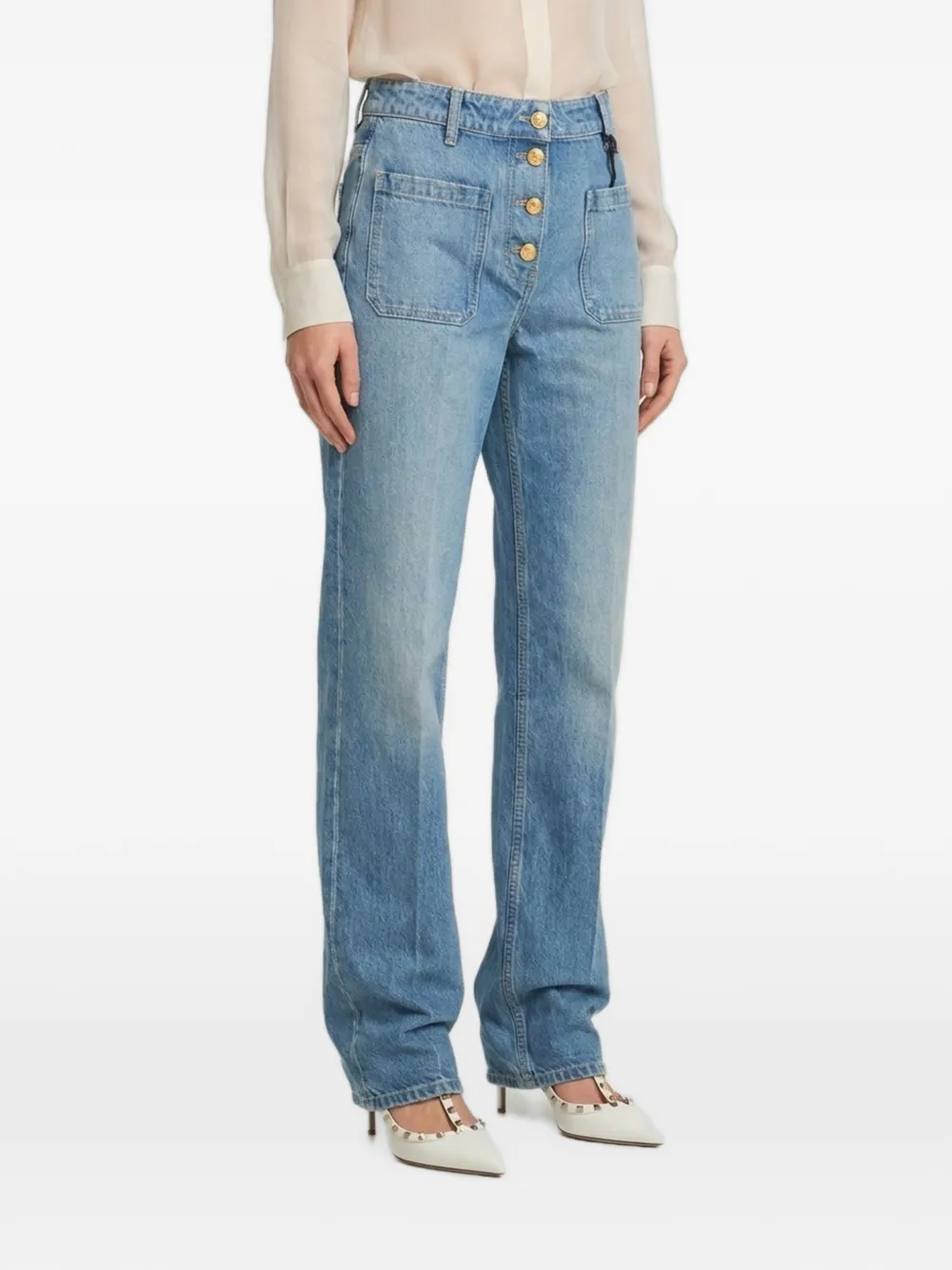 Valentino Garavani button-embellishment jeans - Blu