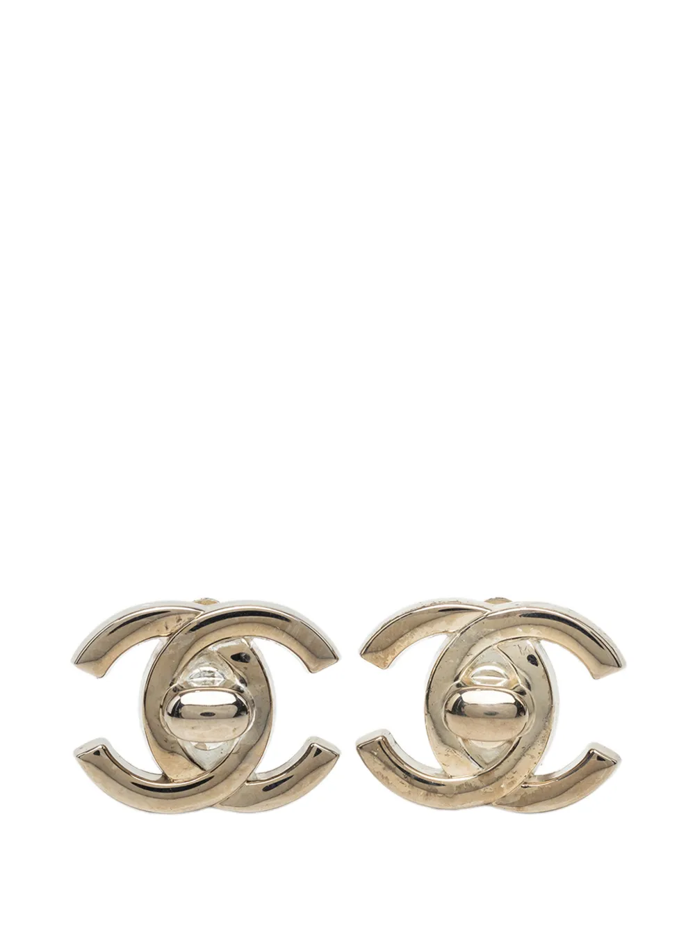 CHANEL Pre-Owned 1997 CC Brass Turnlock Clip On Earrings costume earrings - Argento