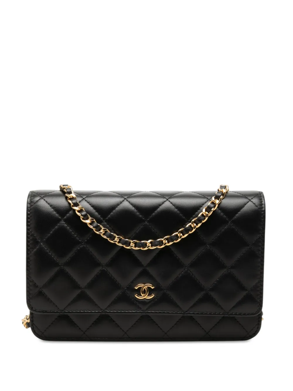 CHANEL Pre-Owned Borsa a tracolla CC in pelle di agnello trapuntata 2017-2018 - Nero