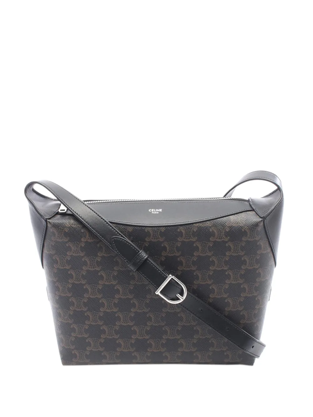 Celine Pre-Owned Borsa a tracolla Harry in tela cerata Triomphe 2015-2026 - Nero