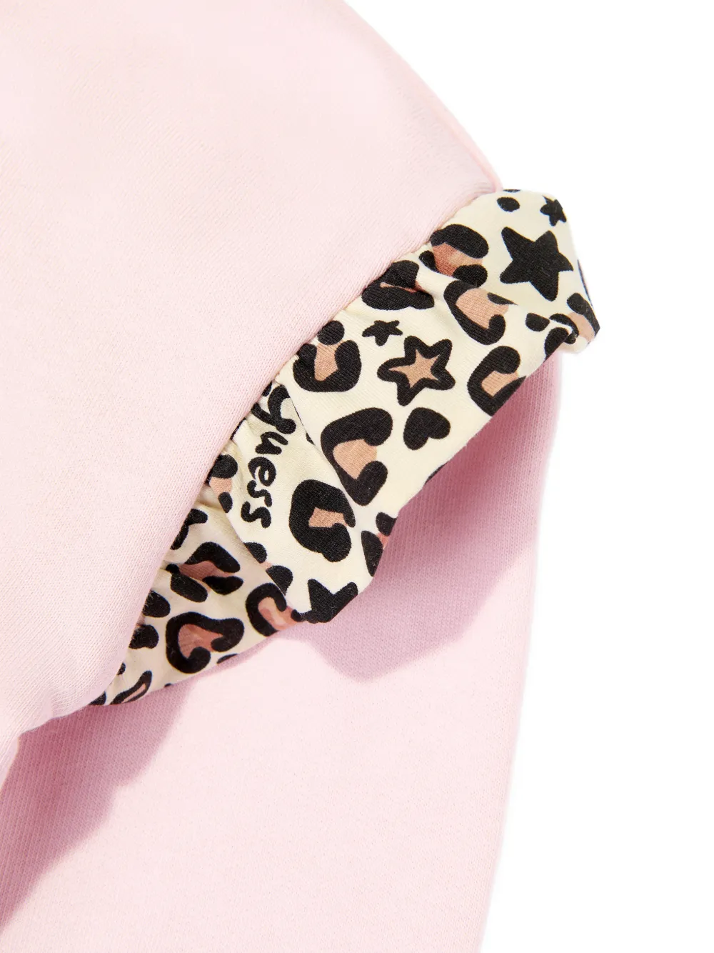 guess kids Sweater met luipaard-print en ruches Roze