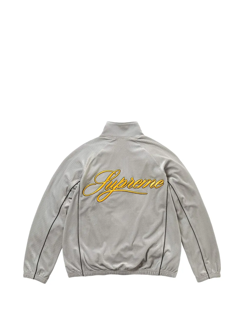 Supreme Fluwelen trainingsjack met mesh Zilver