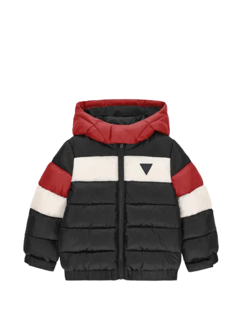 guess kids logo-print hooded puffer jacket