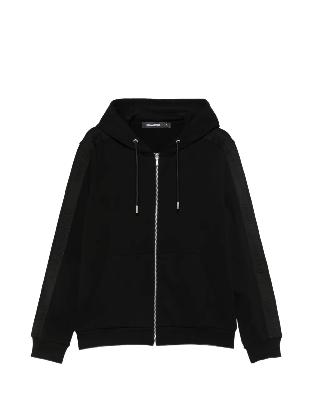 Karl Lagerfeld logo-tape zip-up hoodie - Nero
