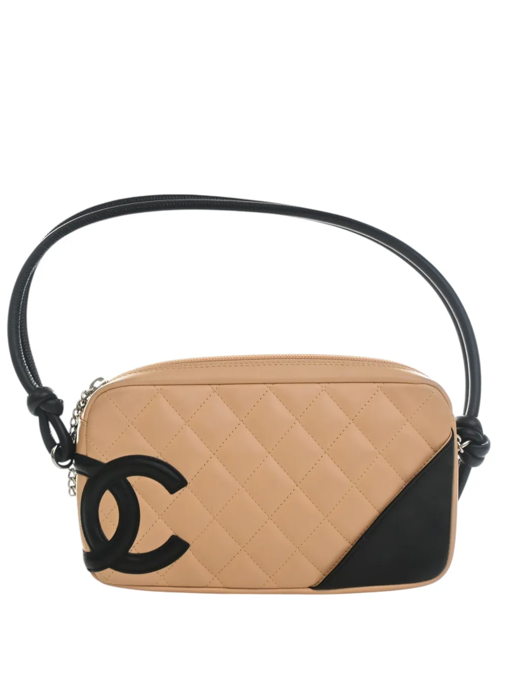CHANEL Pre-Owned Borsa a mano Cambon Ligne Pochette in pelle di agnello trapuntata 2004-2005 - Toni neutri