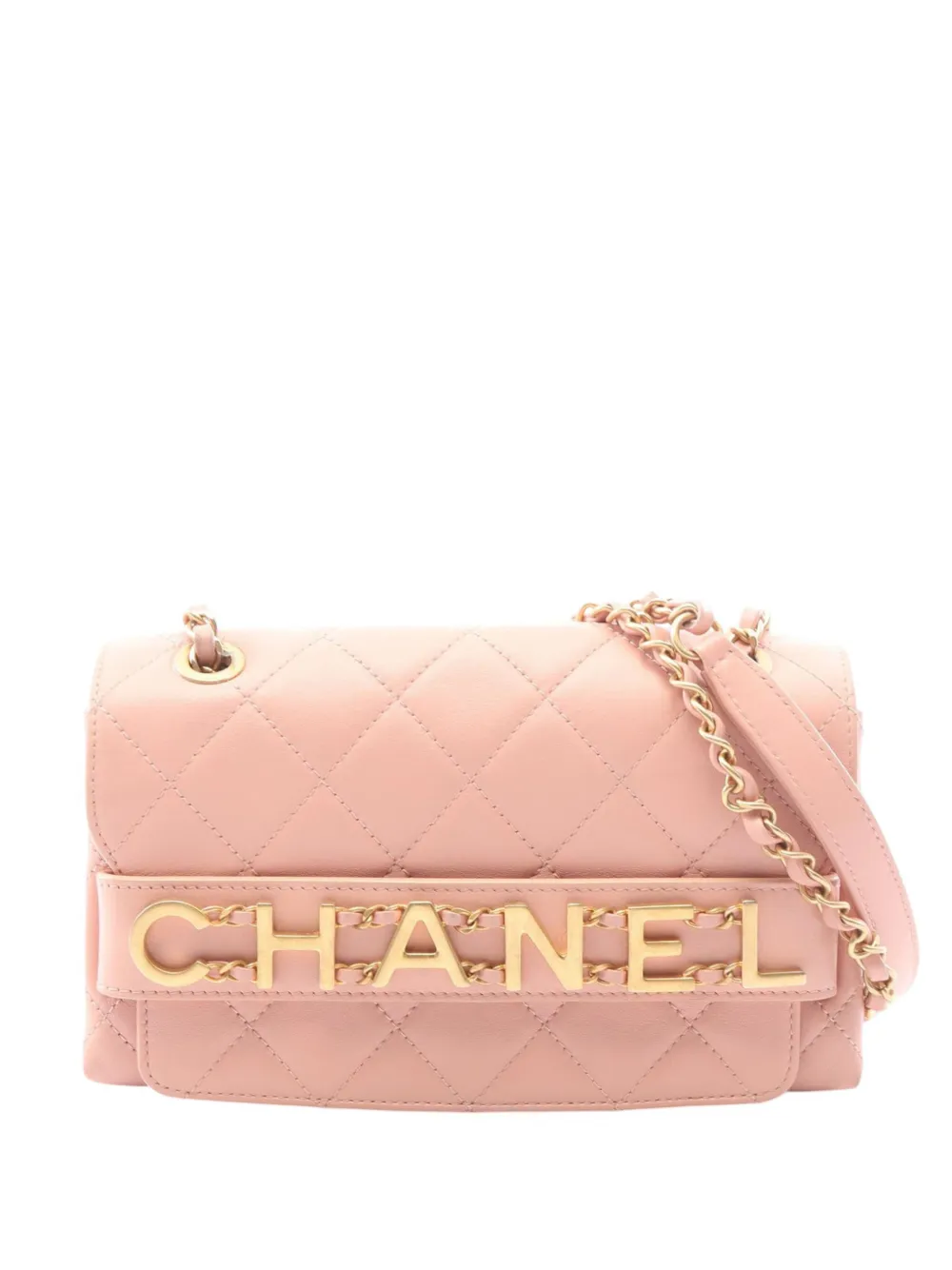 CHANEL Pre-Owned 2019 Small Quilted Calfskin Enchained Flap crossbody bag - Rosa