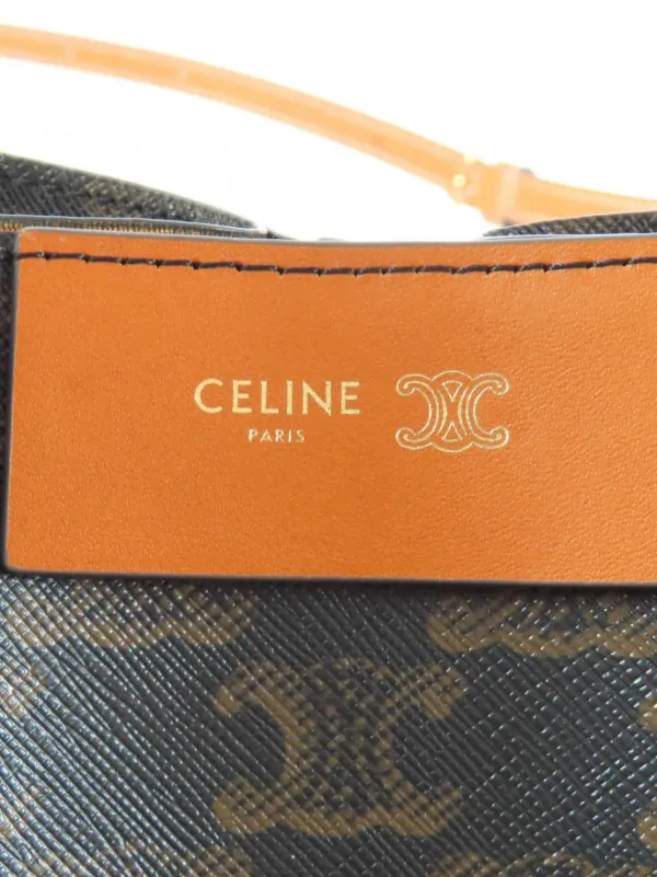 Celine Pre-Owned 2025 Small Triomphe Coated Canvas Cube Satchel