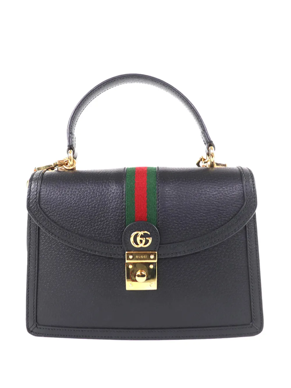 Gucci Pre-Owned 2000-2015 Small Calfskin Web Ophidia Top Handle Flap satchel - Schwarz