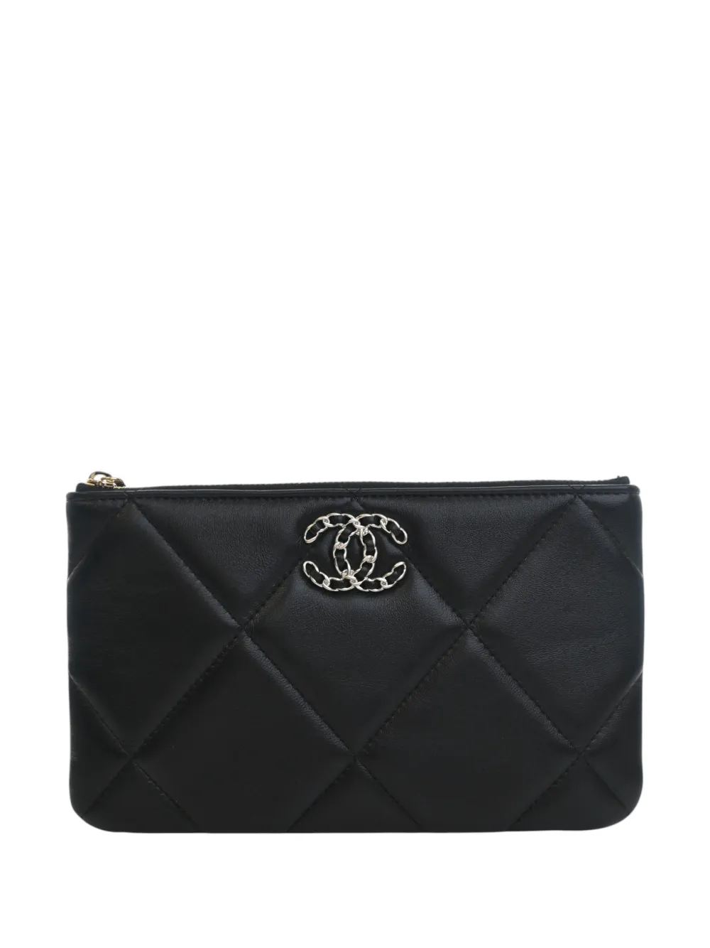 CHANEL Pre-Owned 2021-2026 Small Lambskin 19 O Case Pouch clutch bag - Nero
