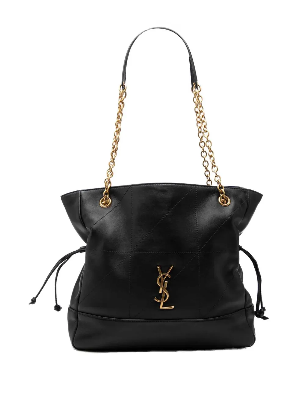 Saint Laurent Pre-Owned 2024 kleiner Jamie Shopping Tote Bag aus gestepptem Lammleder - Schwarz