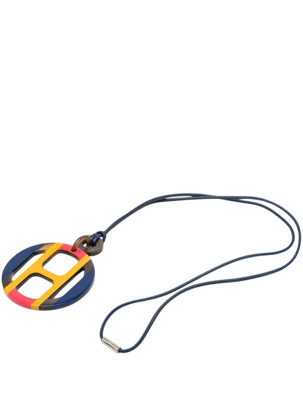 Hermès Pre-Owned Collana con pendente in corno H Equipe 2010-2026 - Blu