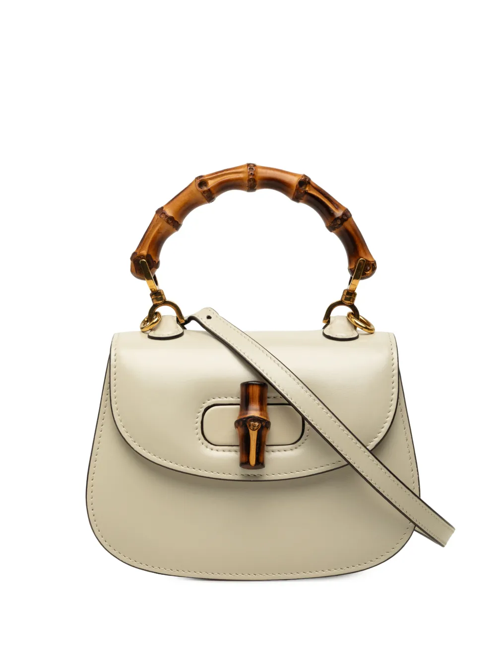 Gucci Pre-Owned 2000-2015 Mini Calfskin 1947 Bamboo Top Handle Bag satchel - Bianco