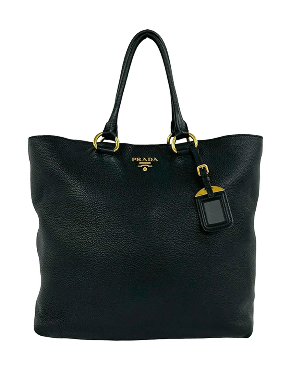 Prada Pre-Owned 2015-2026 Vitello Daino Open Convertible Tote satchel - Nero