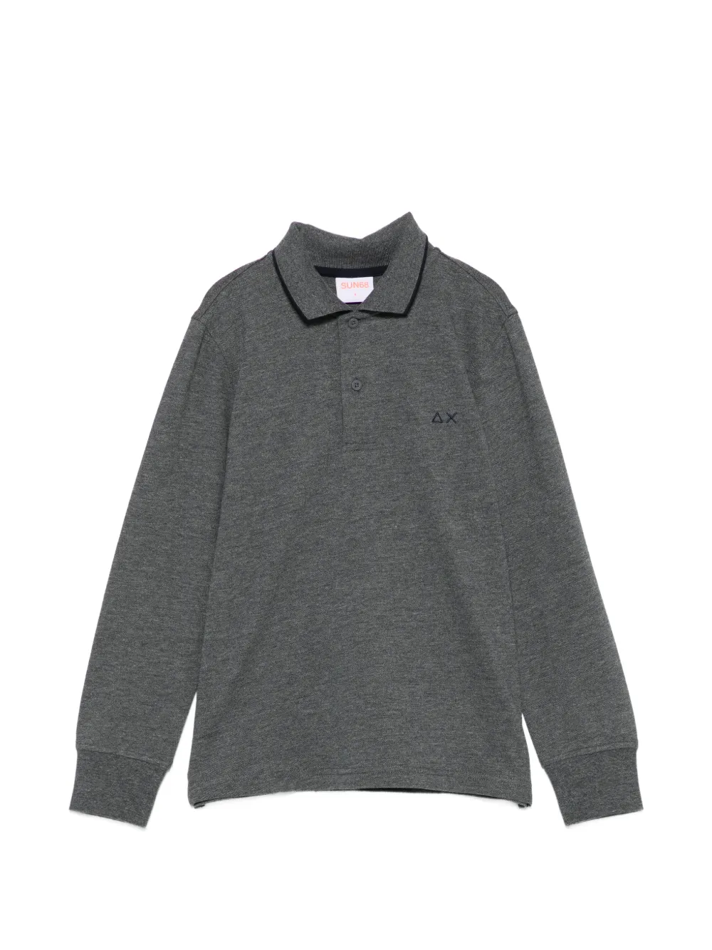 SUN68 KIDS Polo a maniche lunghe con logo - Grigio