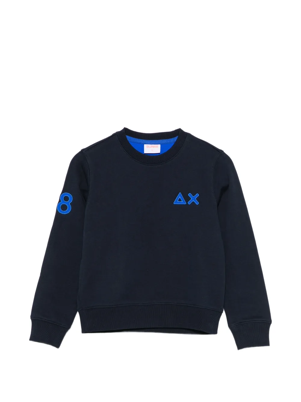 SUN68 KIDS Felpa con logo ricamato - Blu