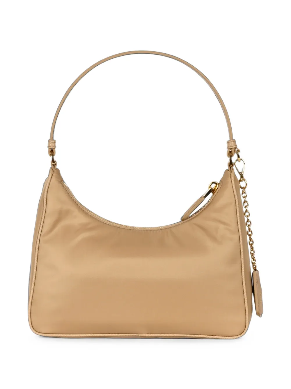 Prada Schoudertas met logo-applicatie Beige