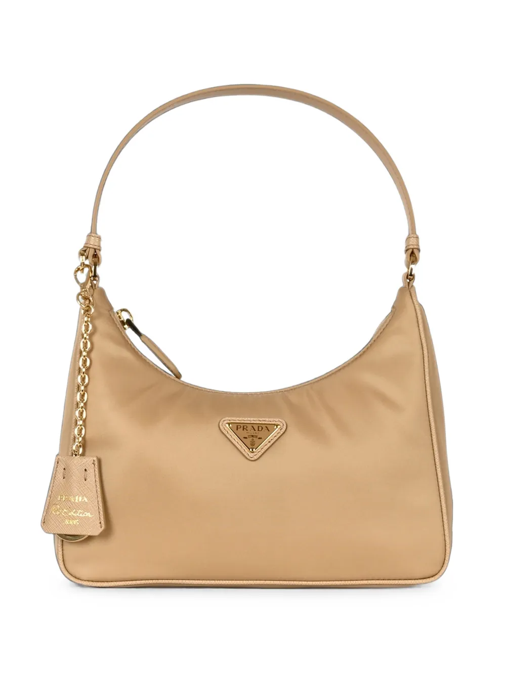 Prada logo-appliqué shoulder bag - Toni neutri