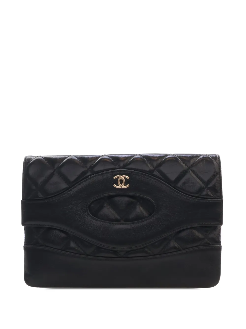 CHANEL Pre-Owned 2021-2026 Small Shiny Crumpled Calfskin 31 clutch bag - Black