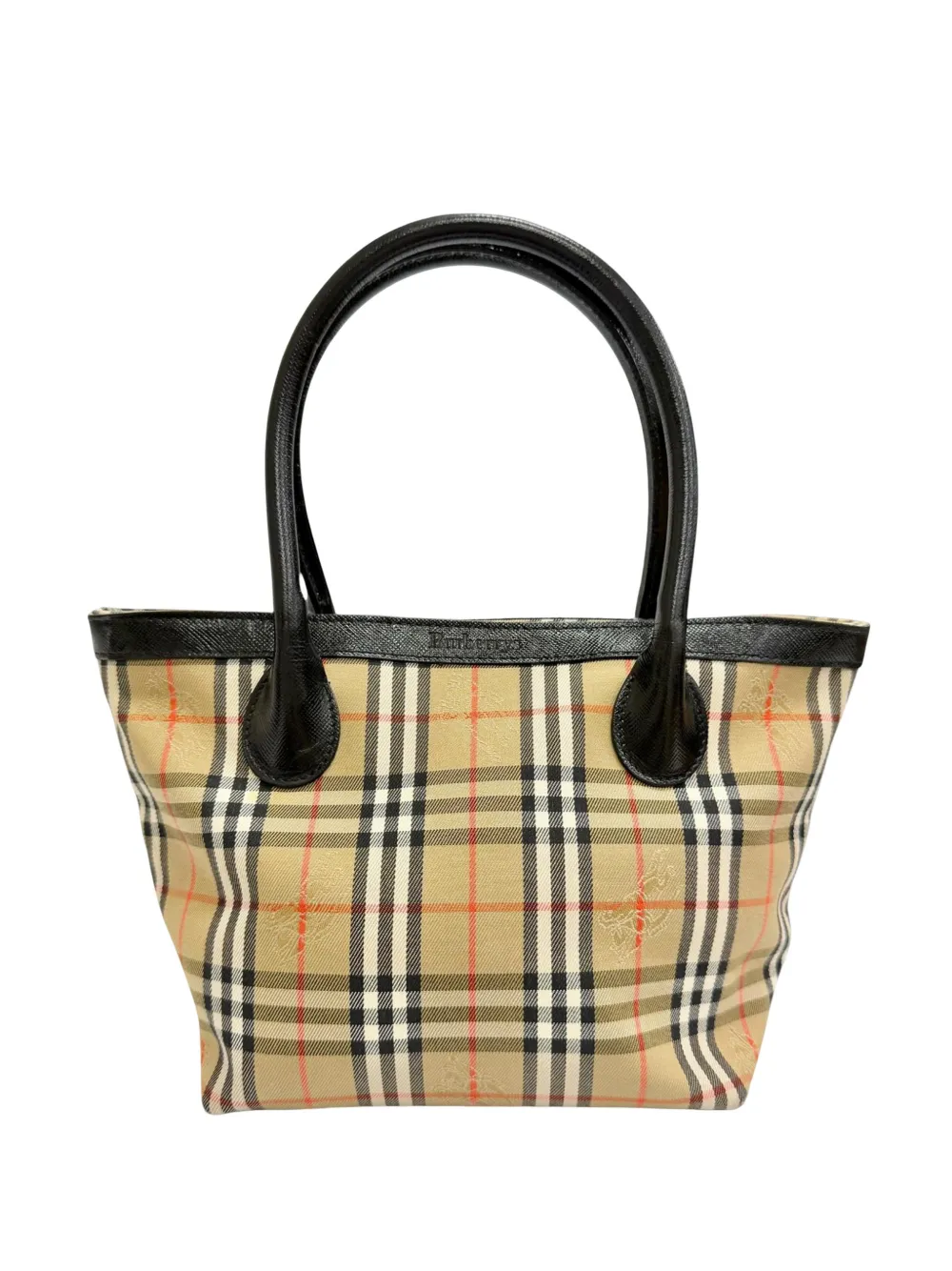 Burberry Pre-Owned Borsa da viaggio in tela con motivo Haymarket Check XX secolo - Toni neutri