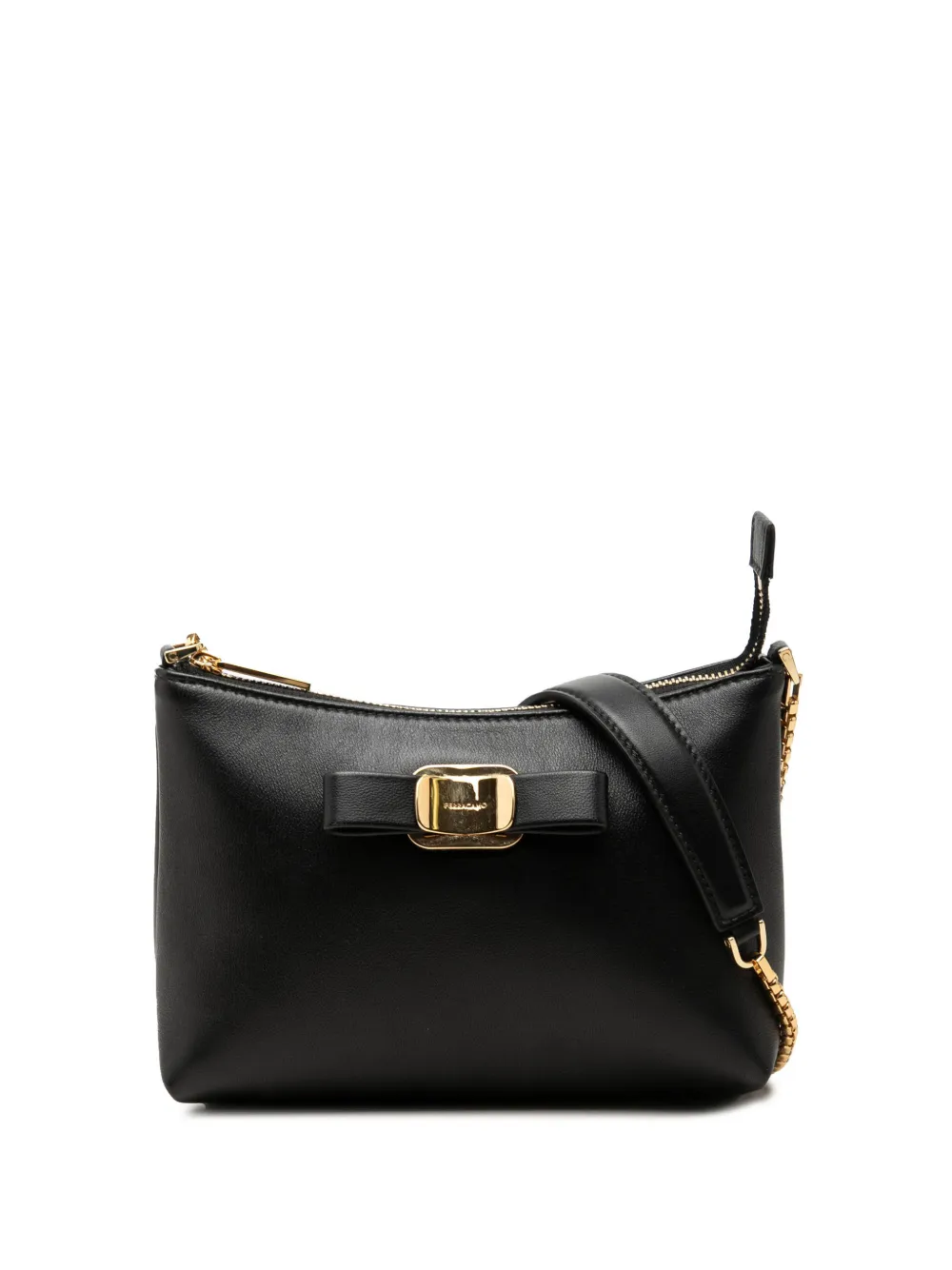 Ferragamo Pre-Owned 2010-2026 Mini Leather Vara Bow Chain crossbody bag - Nero
