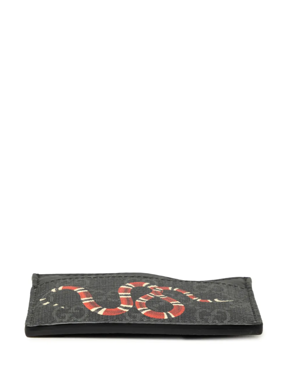 GUCCI キングスネーク GGスプリーム ポーチ グレー Gucci Pre-Owned 2016-2022 GGスプリーム キングスネーク カードケース