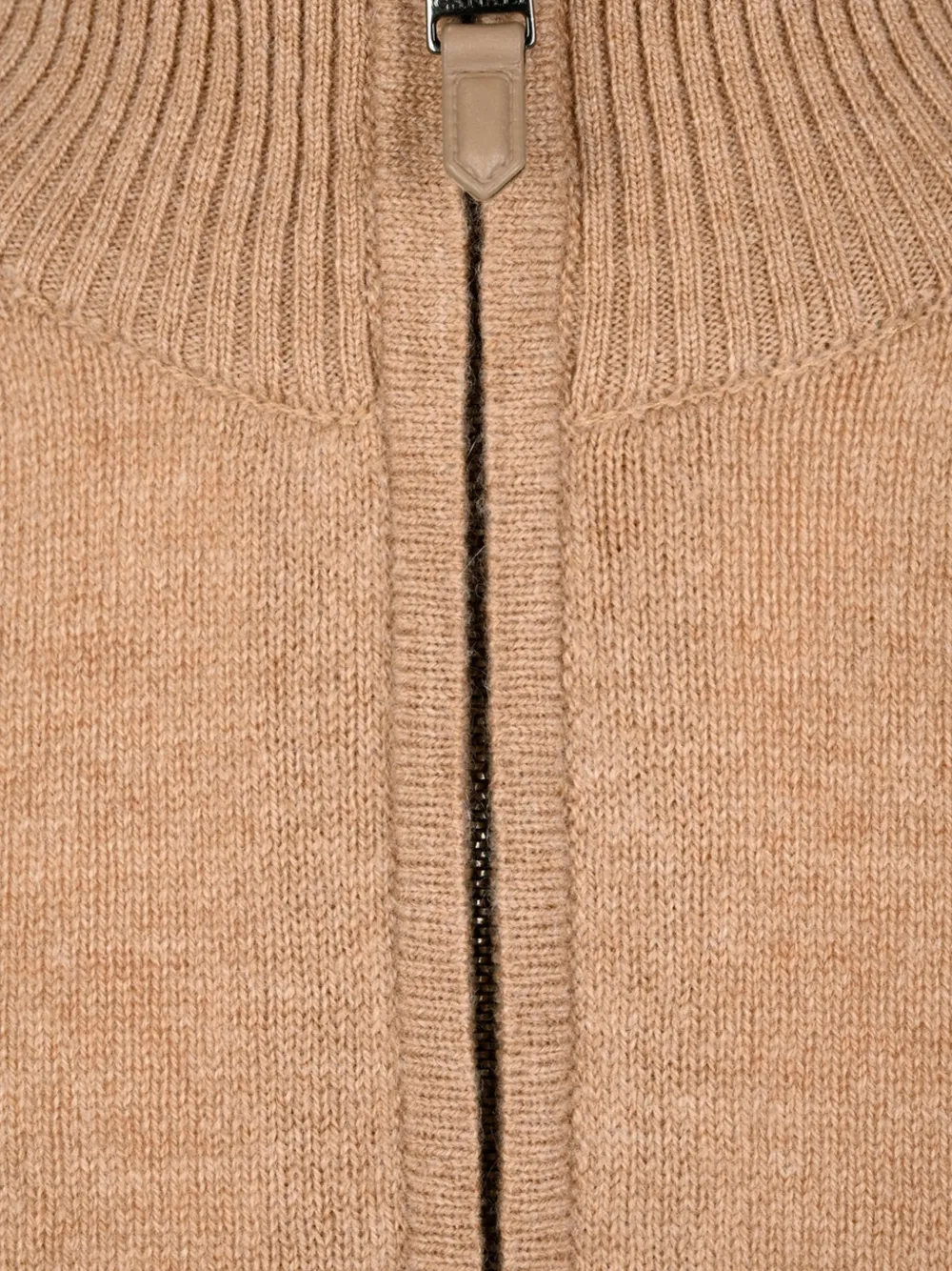 Canali Vest met rits en geribbelde afwerking Beige