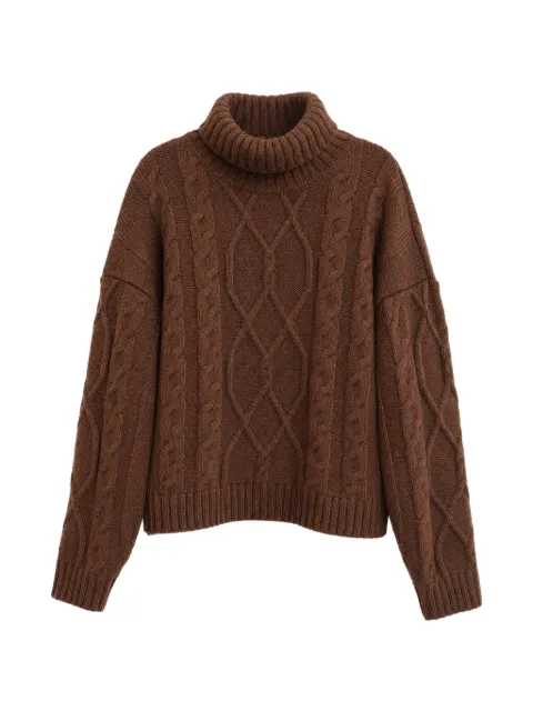 Isolda cable-knit roll-neck sweater