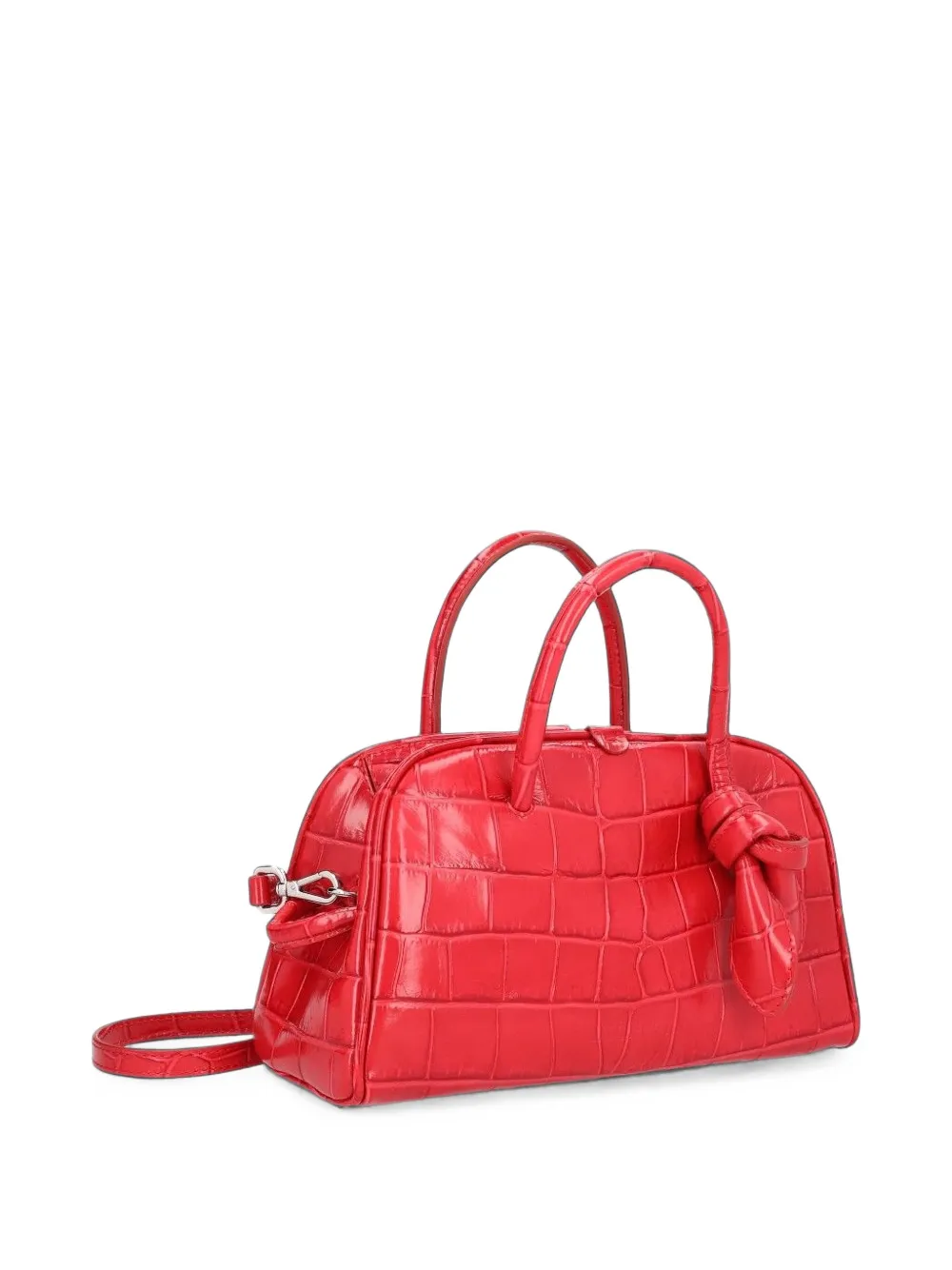 Jacquemus Kleine Le Turismo leren clutch met krokodillen-reliëf Rood
