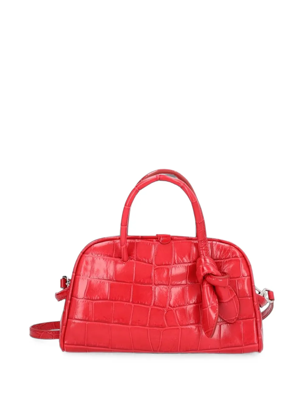 Jacquemus Kleine Le Turismo leren clutch met krokodillen-reliëf Rood