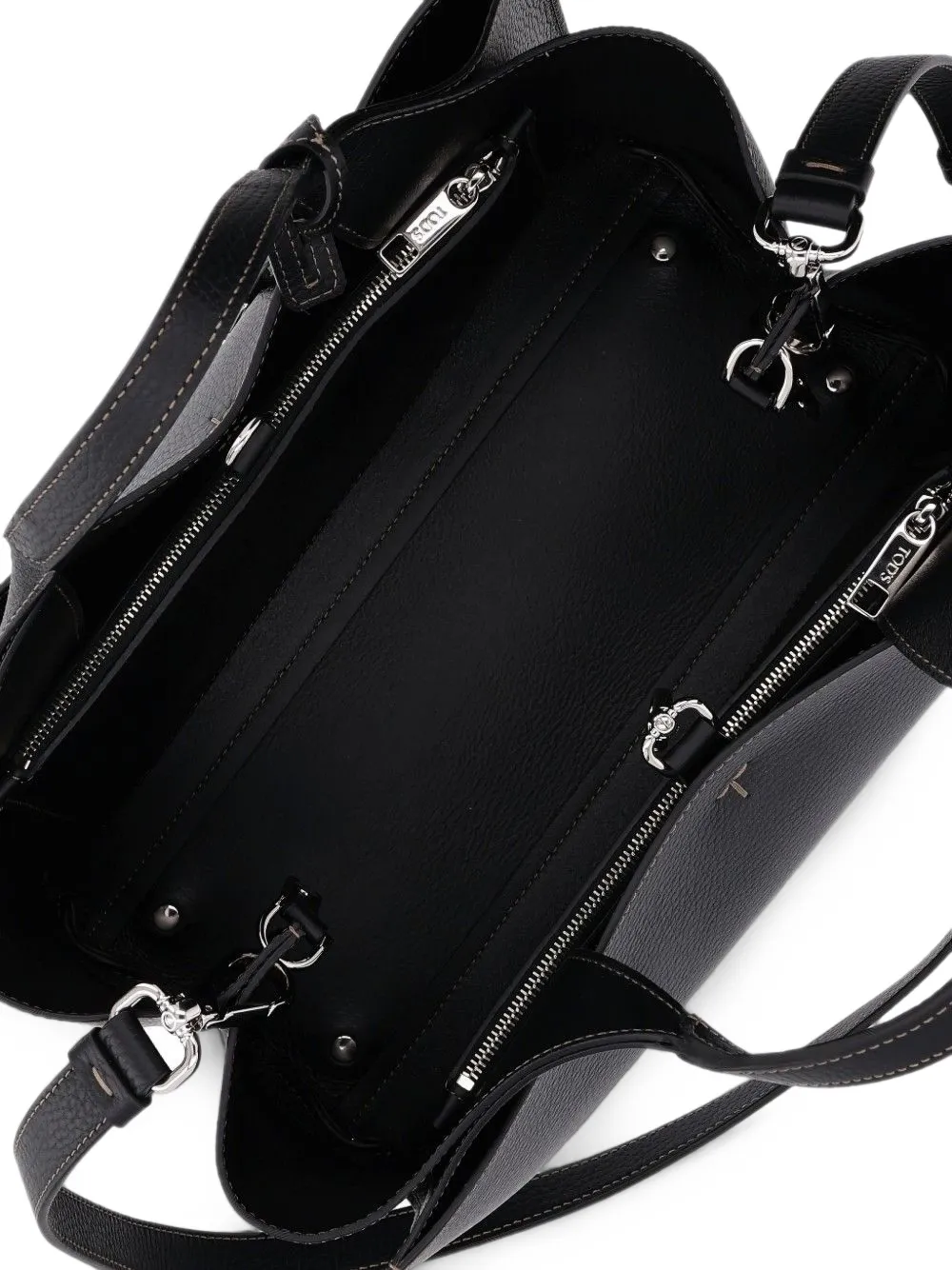 Tod's T Timeless shopper van bewerkt leer Zwart