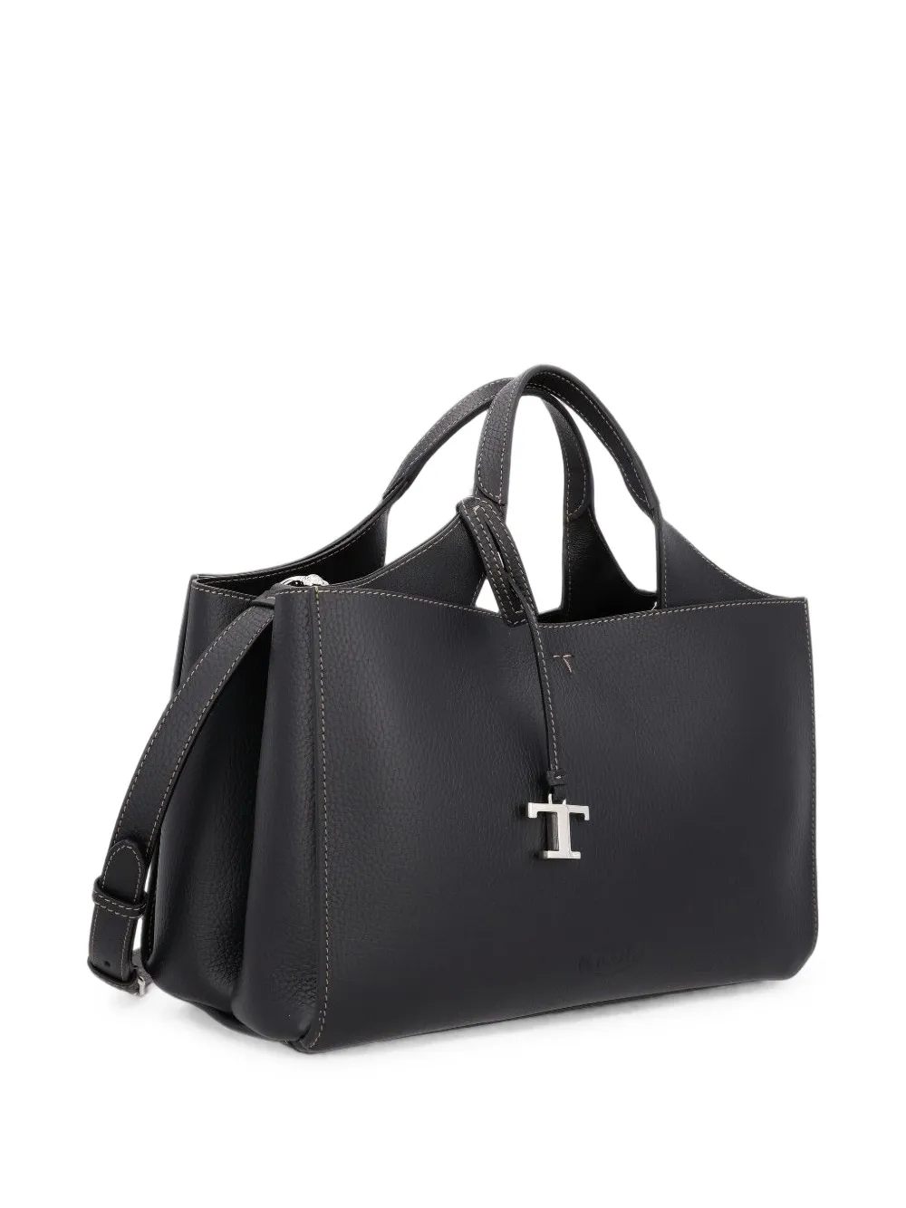 Tod's T Timeless shopper van bewerkt leer Zwart
