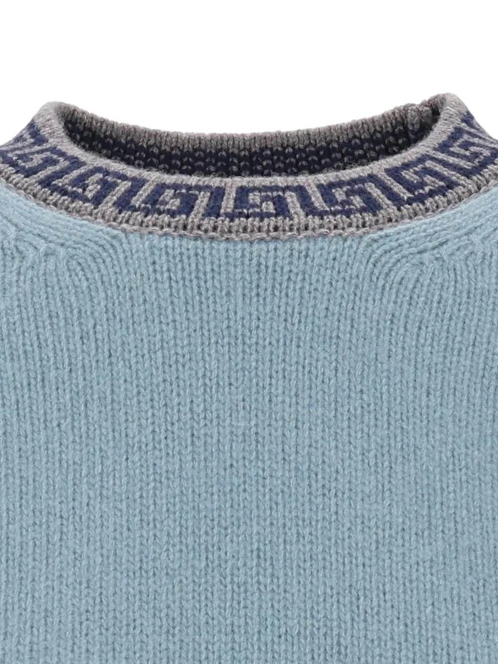 Versace Kasjmier en wollen trui met ronde hals Blauw