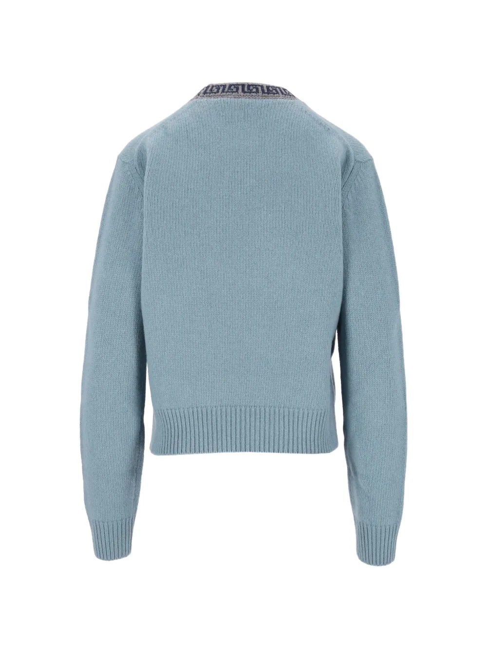 Versace Kasjmier en wollen trui met ronde hals Blauw